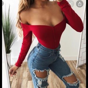 Red bodysuit